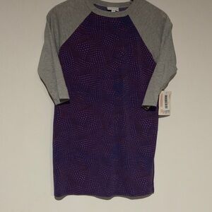 LuLaRoe Blue and Red Patterned Sloan